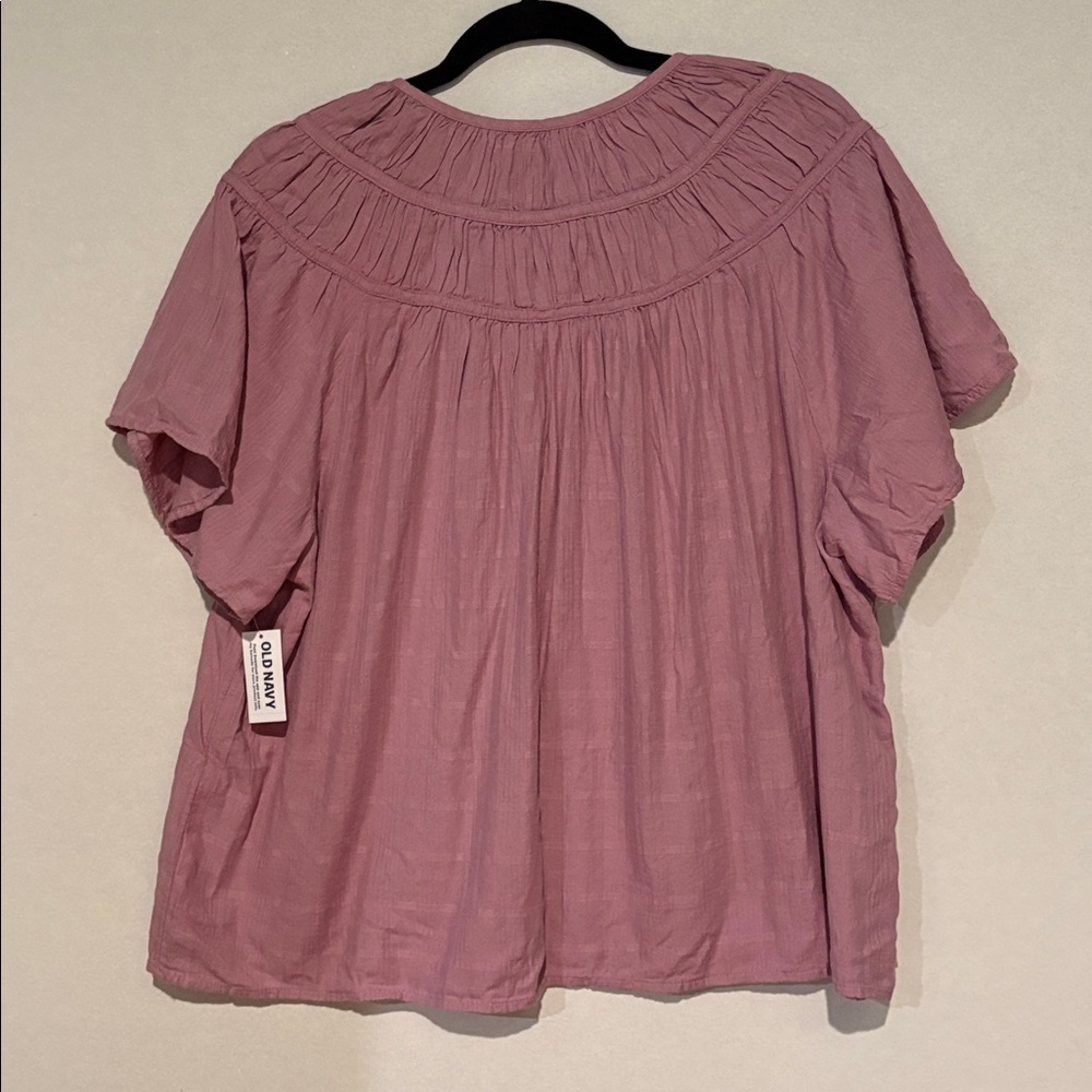 Old Navy - NWT! Women's Flutter Sleeve Dobby Top - Blouse. Size XL. Pink/Maeve - Picture 6 of 14